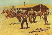 Frederick Remington Coming and Going of the Pony Express painting